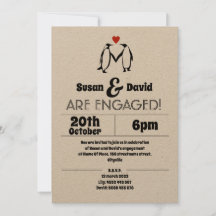 Invitación al compromiso de amor en pingüino