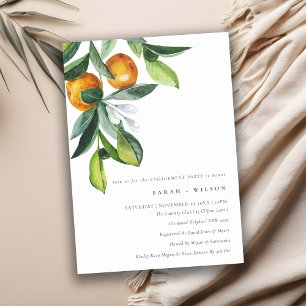 Invitación al compromiso de citrus Naranja Boho bo
