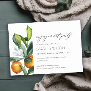 Invitación al compromiso de citrus Naranja Boho bo