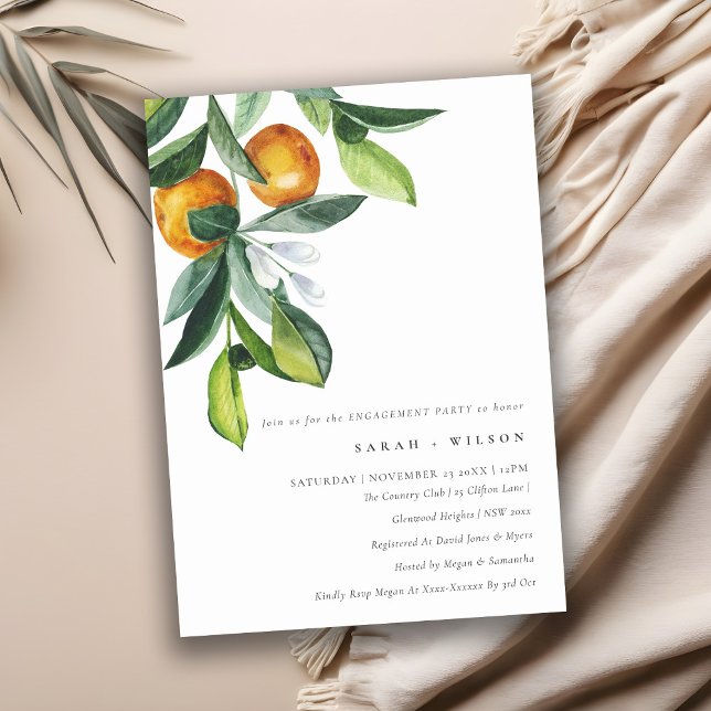 Invitación al compromiso de citrus Naranja Boho bo (Subido por el creador)