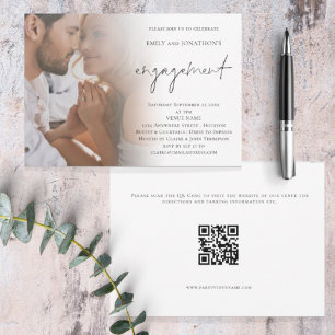 Invitación al compromiso de código QR con foto de