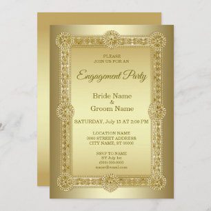 Invitación al compromiso decorativo Gold