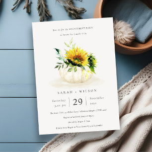 Invitación al compromiso floral de calabaza de gir