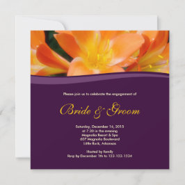 Invitación al compromiso morado floral