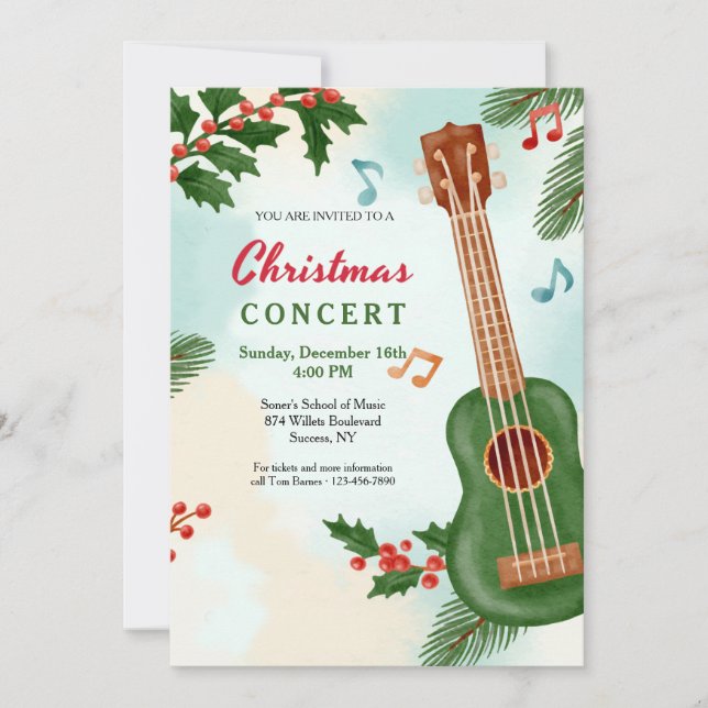Invitación al concierto de Navidades musicales (Anverso)