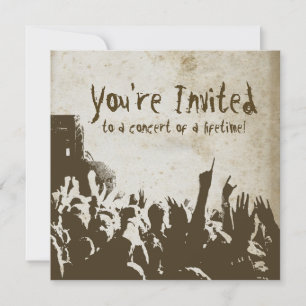 Invitación al concierto de rock con manchas retro