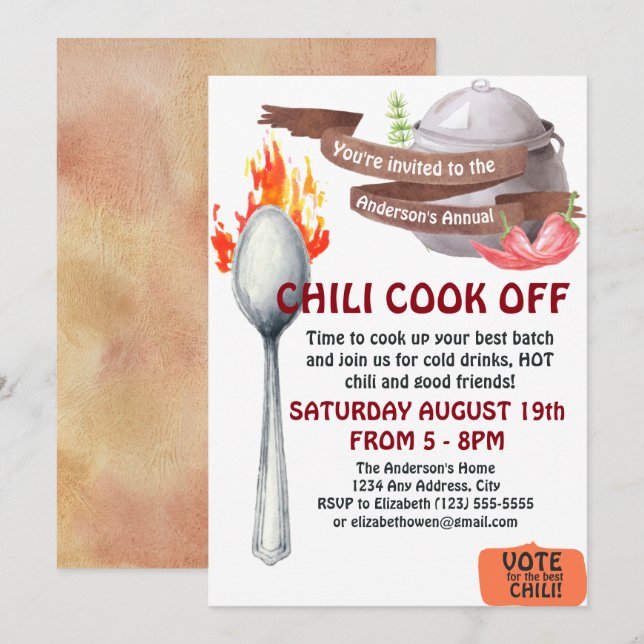 Invitación al Concurso de Chili (Anverso / Reverso)