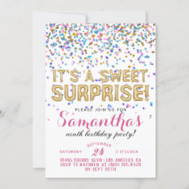 Invitación al Confetti de cumpleaños de Sweet Surp