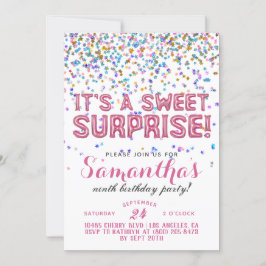 Invitación al Confetti de cumpleaños de Sweet Surp