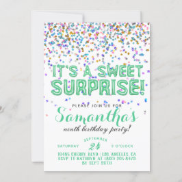 Invitación al Confetti de cumpleaños de Sweet Surp