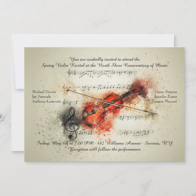 Invitación al considerando del violín rojo (Anverso)