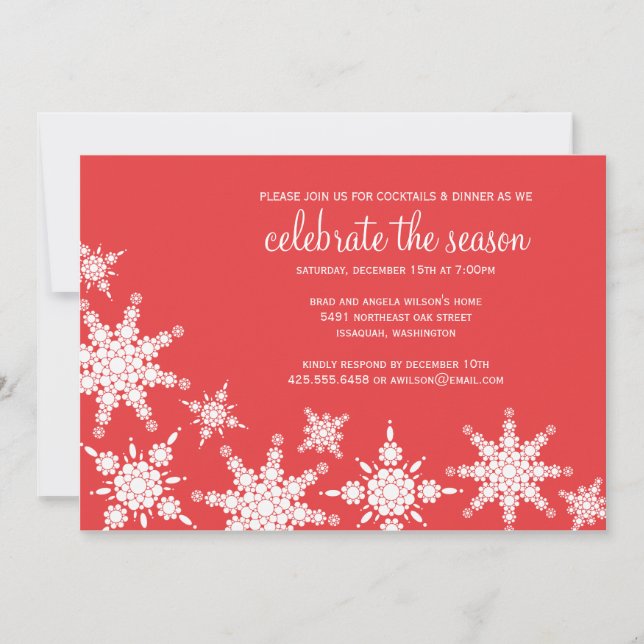 Invitación al copo de nieve Polka Dot (Anverso)