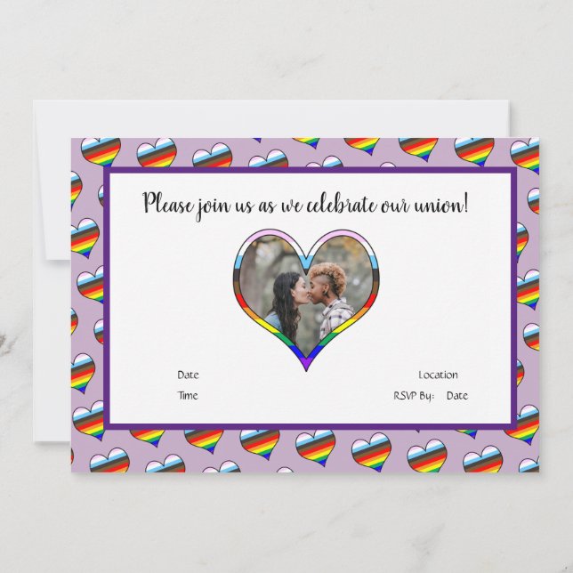 Invitación al corazón arcoiris (Reverso)