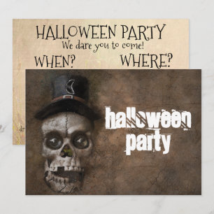 Invitación al cráneo de la fiesta de Halloween Per