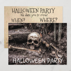 Invitación al cráneo de la fiesta de Halloween Per