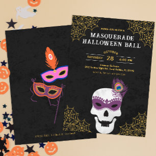 Invitación al cráneo del baile de máscaras de Hall