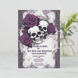 Invitación al cráneo rústico del azúcar - Día de l