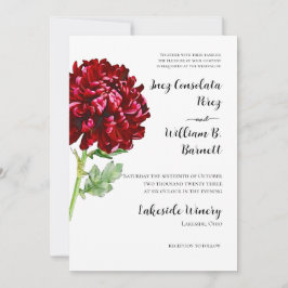 Invitación al crisantemo rojo grande