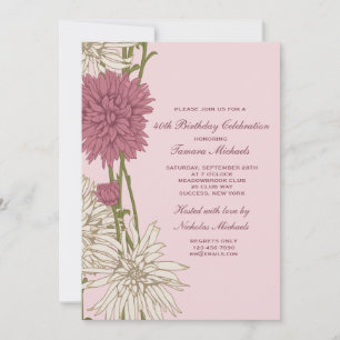 Invitación al crisantemo rosado