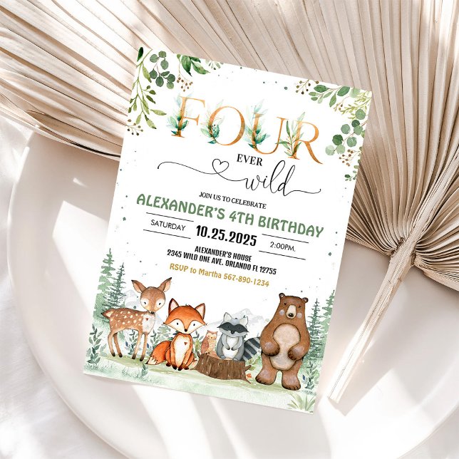 Invitación al cuarto cumpleaños de Ever Wild Woodl (Subido por el creador)