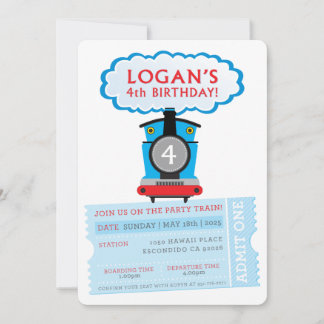 Invitación al cuarto tren de cumpleaños del person