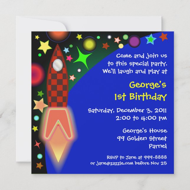Invitación al cumpleaños : 014 Espacio ultraterres (Anverso)