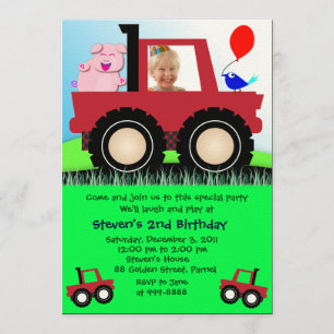 Invitación al cumpleaños 020: camión granjero