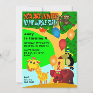 Invitación al cumpleaños 029: Fiesta de la selva