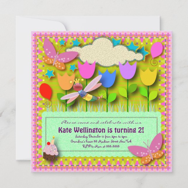 Invitación al cumpleaños 057: Mi patio trasero (Anverso)