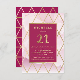 Invitación al cumpleaños 21 - Oro, elegante, a la
