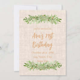 Invitación al cumpleaños 21 - Verdor de línea | Ve