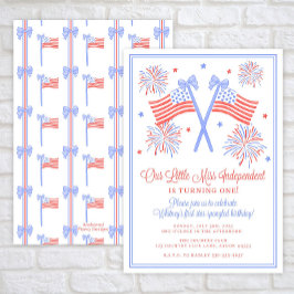 Invitación al cumpleaños 4 de julio, bandera estad