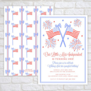Invitación al cumpleaños 4 de julio, bandera estad