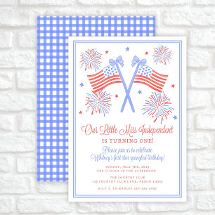 Invitación al cumpleaños 4 de julio, bandera estad