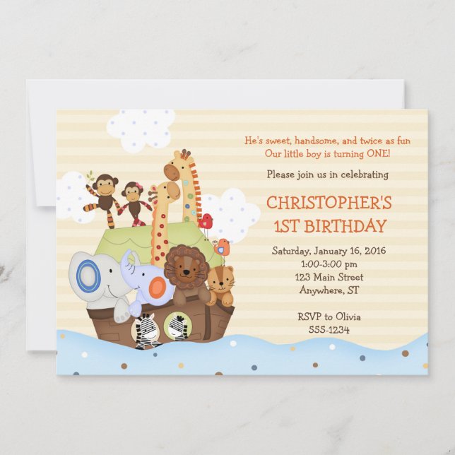 Invitación al cumpleaños árabe de Noé (con foto op (Anverso)