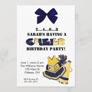 Invitación al cumpleaños azul y amarillo