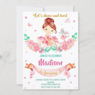 Invitación al cumpleaños Ballerina Invitación a Ba