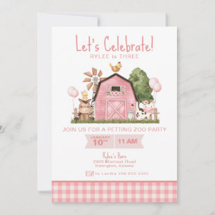 Invitación al cumpleaños Barnyard ・ Fiesta de anim