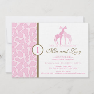 Invitación al cumpleaños - Chicas gemelos