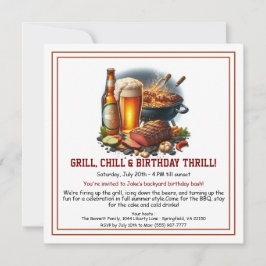 Invitación al cumpleaños con patio trasero de cerv