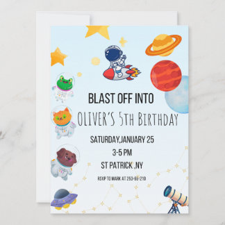 Invitación al Cumpleaños con Tema Espacial: ¡Despe