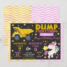 Invitación al cumpleaños conjunto de la construcci