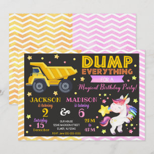 Invitación al cumpleaños conjunto de la construcci