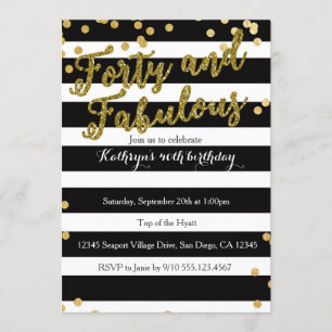 Invitación al cumpleaños de adultos 4o y Fabuloso