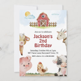 Invitación al cumpleaños de animales de granja