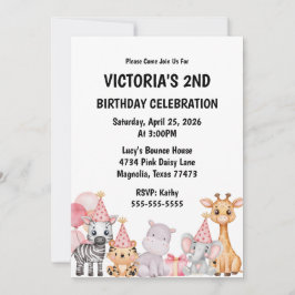 Invitación al cumpleaños de animales de la jungla