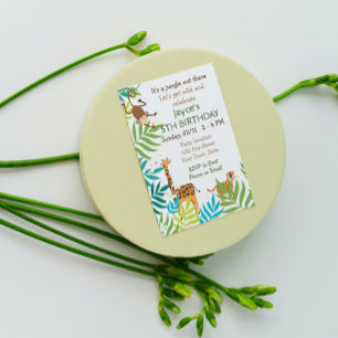 Invitación al cumpleaños de animales de la jungla