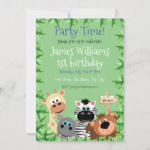 Invitación al cumpleaños de animales en el zoológi