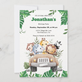 Invitación al cumpleaños de animales Minimalistas 