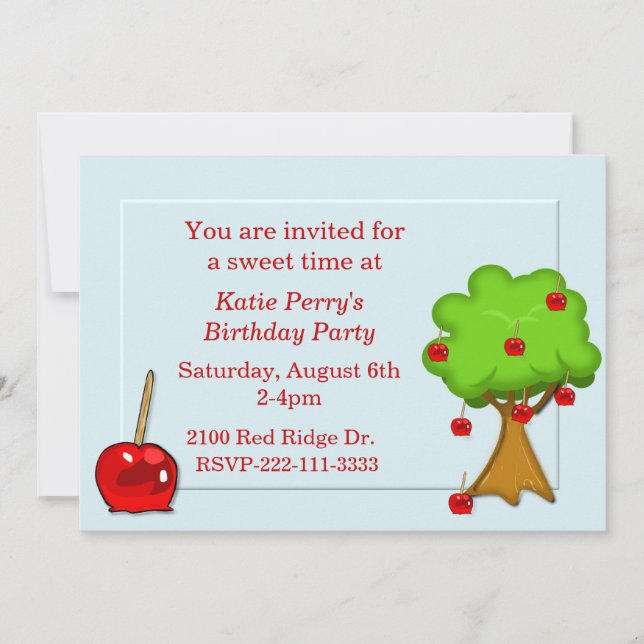 Invitación al cumpleaños de Apple y Apple Tree (Anverso)